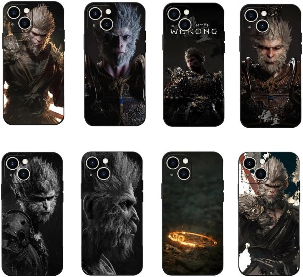  Wukong Phone Case Compatible with iPhone Case Game Black Myth: Wukong Phone Case Soft TPU Black Base Cover (I,for iPhone)